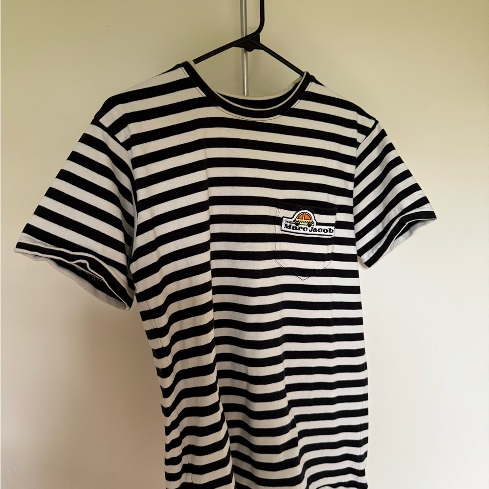 Marc Jacobs Black and White Striped Men's Shirt